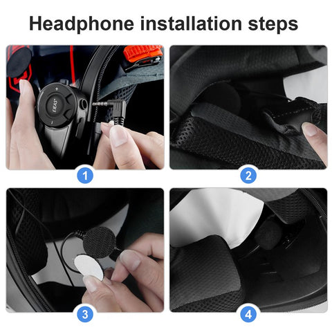 EJEAS Q2 Motorcycle Helmet Bluetooth-compatible Intercom 2 Rider Waterproof Walkie-Talkie Support FM Function, 3s Pairing