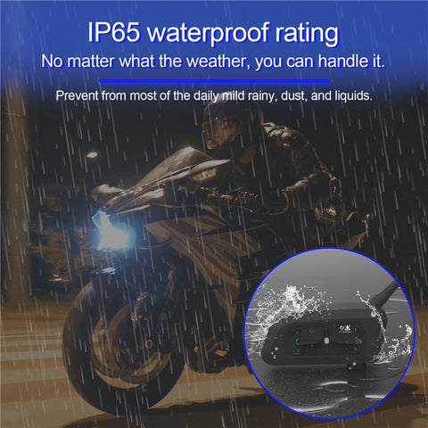 EJEAS V7 Motorcycle Helmet Bluetooth-compatible 5.0 Intercom 7 Riders 700m Walkie-Talkie System IP65 Waterproof