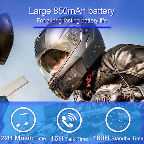 EJEAS V7 Motorcycle Helmet Bluetooth-compatible 5.0 Intercom 7 Riders 700m Walkie-Talkie System IP65 Waterproof