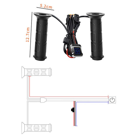 WUPP CSZH-983F2 1 Pair Intelligent Three Gear Temperature ATV Motorcycle Electric Heating Handle