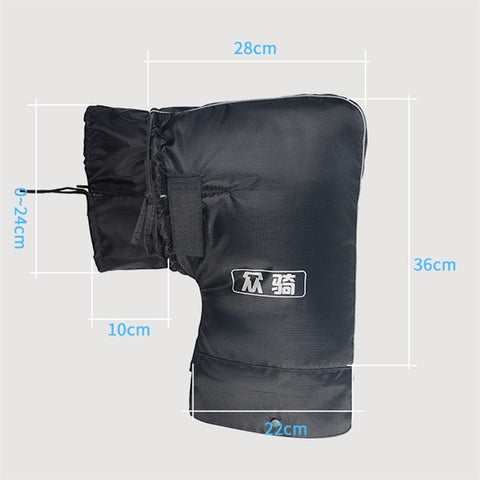 WUPP CS-1506A1 1 Pair Winter Electric Bicycle Motorcycle Warm Handlebar Cover Handle Gloves, Large Opening