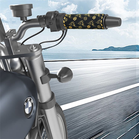 WUPP CSZH-974B2 Pattern Design 12V Motorcycle Heating Pad 5+1 Gear Handlebar Heated Grips with Memory Function, 1.5m ACC Cable