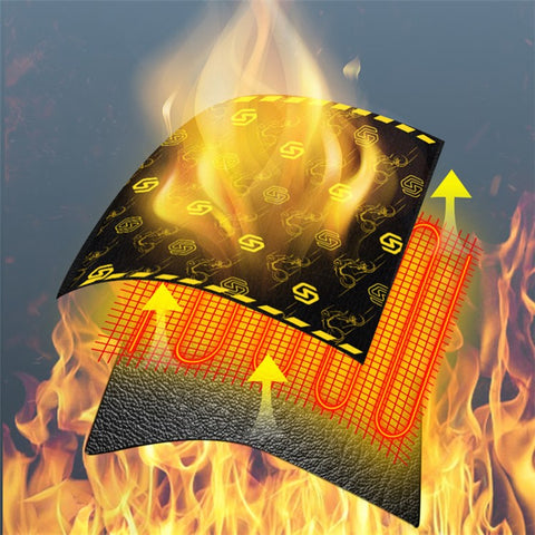 WUPP CSZH-974B2 Pattern Design 12V Motorcycle Heating Pad 5+1 Gear Handlebar Heated Grips with Memory Function, 1.5m ACC Cable