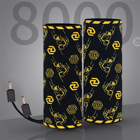 WUPP CSZH-974C1 20-90V 5+1 Gear Motorcycle Handlebar Heating Grips Pattern Design Heated Grip with Memory Function, 80cm ACC Cable