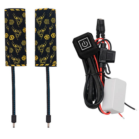 WUPP CSZH-974C1 20-90V 5+1 Gear Motorcycle Handlebar Heating Grips Pattern Design Heated Grip with Memory Function, 80cm ACC Cable