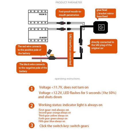 WUPP CSZH-1314A1 12V Strap-Style Heated Grips for Motorcycle Fast Heating Grips