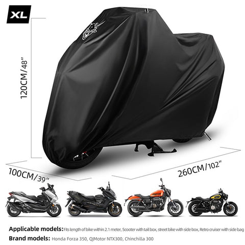 RHINOWALK F1002 XL Size Motorcycle Polyester Cover Outdoor Sun-proof Waterproof Motorbike Cover Protector