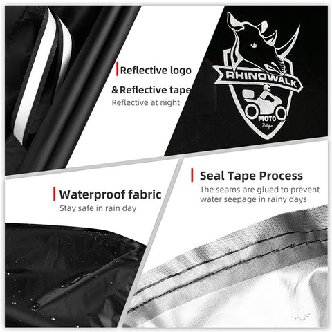 RHINOWALK F1003 XXL Size Motorcycle Anti-sun Waterproof Cover Outdoor Motorbike Foldable Polyester Cover