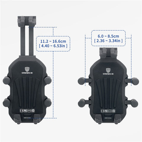 WUPP CS-1990D1 Anti-theft Motorcycle Phone Holder Rearview Mirror Aluminum Alloy Phone Mount Clamp