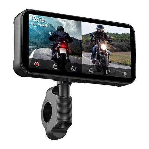 F83 6.25-inch Screen Motorbike Camcorder DVR Bluetooth-compatible Carplay Motorcycle Dual Lens Video Recorder