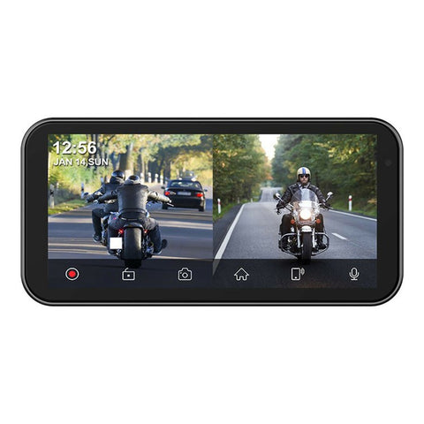 F83 6.25-inch Screen Motorbike Camcorder DVR Bluetooth-compatible Carplay Motorcycle Dual Lens Video Recorder