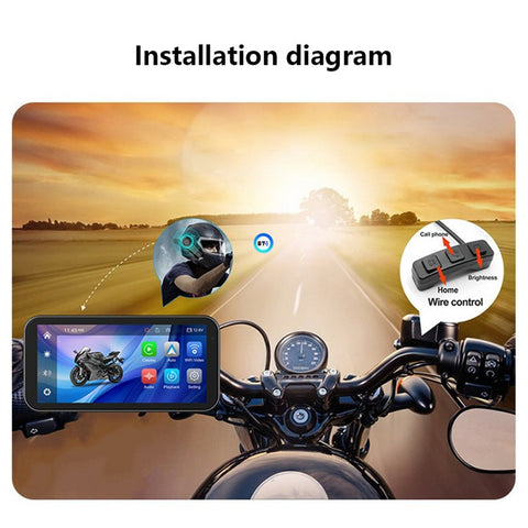 F83 6.25-inch Screen Motorbike Camcorder DVR Bluetooth-compatible Carplay Motorcycle Dual Lens Video Recorder