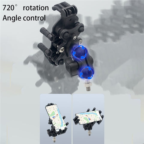 WUPP ZH-1990A2 Motorbike Phone Holder Anti-Shock Aluminium Alloy Phone Mount with M10 Ball