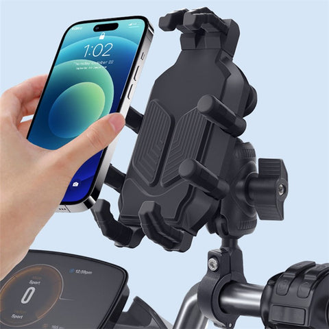 WUPP CS-1988A1 Motorbike Handlebar Phone Holder CNC Anti-Shock Braceket for 4.7-7.2 inch Phones