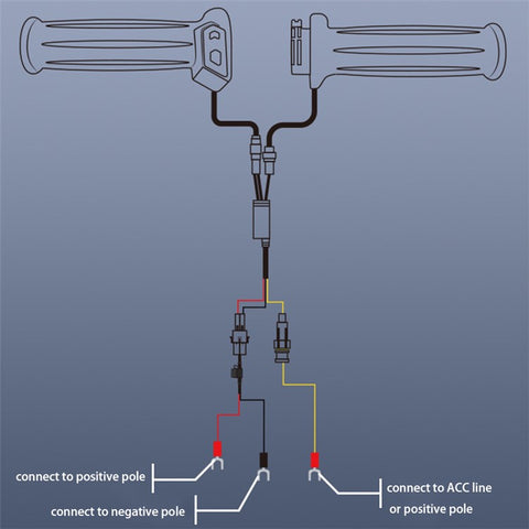WUPP CSZH-1970A1 Motorcycle Electric Heated Grips 2.5mm + Three-Wire ACC Version