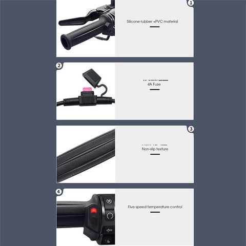 WUPP CSZH-1970A1 Motorcycle Electric Heated Grips 2.5mm + Three-Wire ACC Version