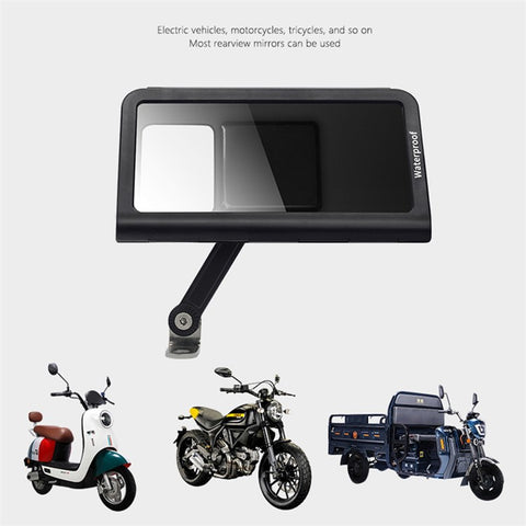 WUPP CS-1937A1 Motorcycle Rearview Mirror Phone Holder Waterproof Phone Mount Case for Electric Bikes