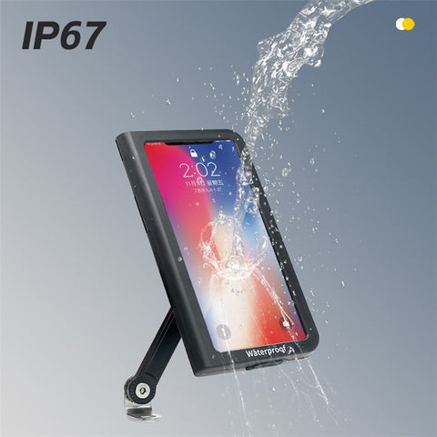 WUPP CS-1937A1 Motorcycle Rearview Mirror Phone Holder Waterproof Phone Mount Case for Electric Bikes