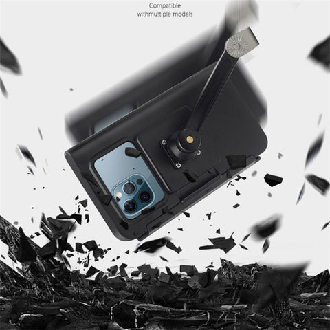 WUPP CS-1937A1 Motorcycle Rearview Mirror Phone Holder Waterproof Phone Mount Case for Electric Bikes