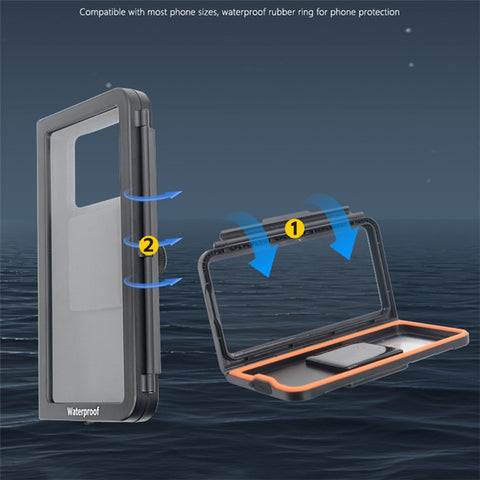 WUPP CS-1937A1 Motorcycle Rearview Mirror Phone Holder Waterproof Phone Mount Case for Electric Bikes