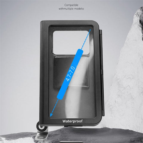 WUPP CS-1937A1 Motorcycle Rearview Mirror Phone Holder Waterproof Phone Mount Case for Electric Bikes