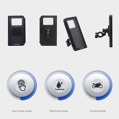 WUPP CS-1937B1 Motorbike Handlebar Phone Holder Sensitive Touch IP67 Waterproof Phone Case