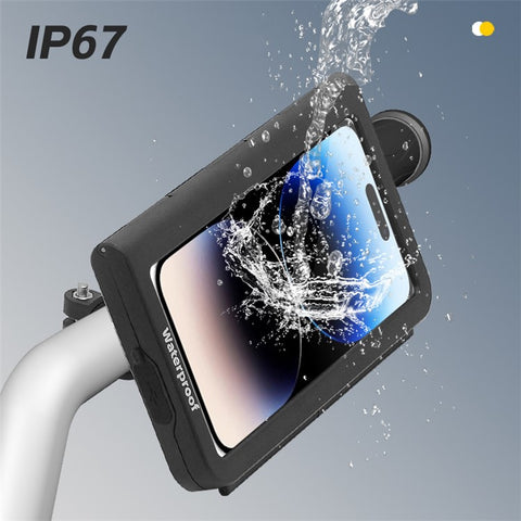 WUPP CS-1937B1 Motorbike Handlebar Phone Holder Sensitive Touch IP67 Waterproof Phone Case