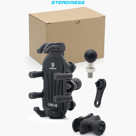 WUPP ZH-1990B2 Anti-Theft Motorcycle Fork Stem Phone Mount Aluminum Alloy Bike Ball Phone Holder