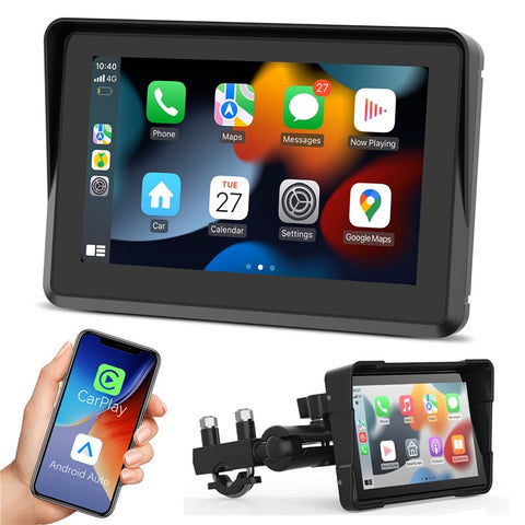 W512A 5 inch IPS Touch Screen 2.4G / 5G WiFi Motorcycle Navigation Screen with Wireless Carplay Android Auto