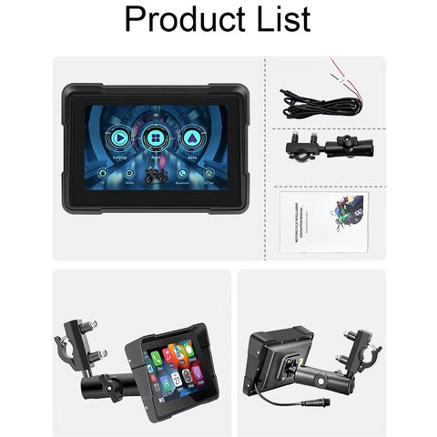 W512A 5 inch IPS Touch Screen 2.4G / 5G WiFi Motorcycle Navigation Screen with Wireless Carplay Android Auto