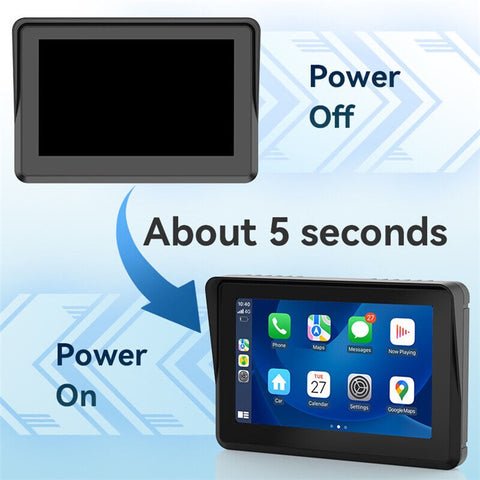 W512A 5 inch IPS Touch Screen 2.4G / 5G WiFi Motorcycle Navigation Screen with Wireless Carplay Android Auto