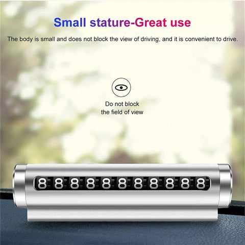 Aluminum Alloy+PC Roller Design Car Stop Sign Phone Number Plate Temporary Parking Card