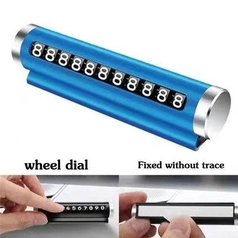 Aluminum Alloy+PC Roller Design Car Stop Sign Phone Number Plate Temporary Parking Card