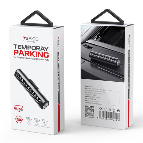 YESIDO C202 Adhesive Base Aluminum Alloy One Push Hidden Car Temporary Parking Plate