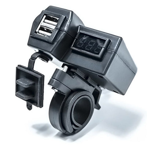 KAAWAZONO Motorcycle Handlebar Dual USB Mobile Phone Charger Electric Motorcycle 2.1A Fast Charge Adapter with Switch