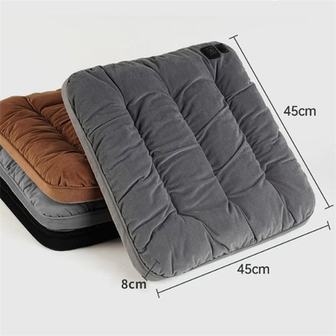 45 x 45 x 8cm Heated Cushion Car Velvet Seat Cushion Car Chair Cover Mat USB Heating Seat Pad