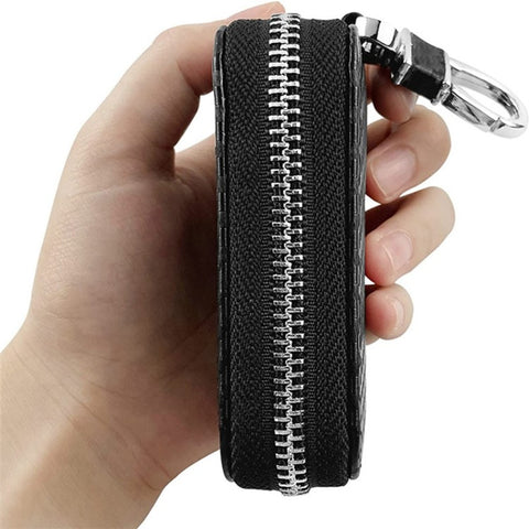 Carbon Fiber Leather Car Remote Key Protector RFID Signal Blocking Pouch Car Security Anti-Theft Bag