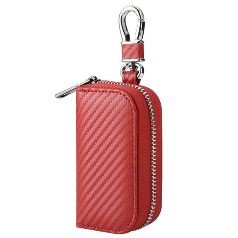 Carbon Fiber Leather Car Remote Key Protector RFID Signal Blocking Pouch Car Security Anti-Theft Bag