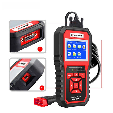 KONNWEI KW850 OBD2 Scanner Code Reader OBD II Automotive Scanner Car Diagnostic Scan Tool Check Engine Tool (Support 8 Languages)