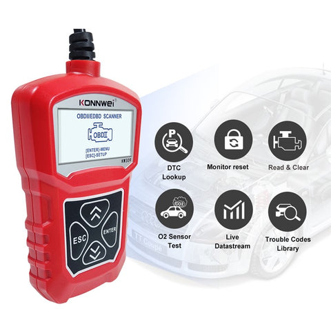 KONNWEI KW309 Automotive Diagnostic Tool OBD2 Autoscanner Code Reader EOBD Scan Machine OBDII Scanner