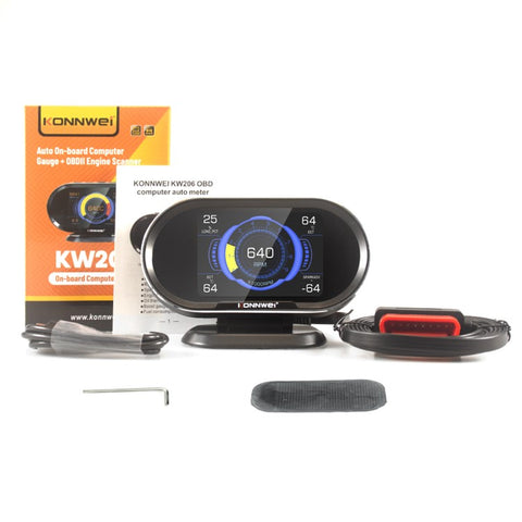 KONNWEI KW206 Auto Diagnostic Scanner Auto Onboard Computer Gauge + OBDII Engine Scanner