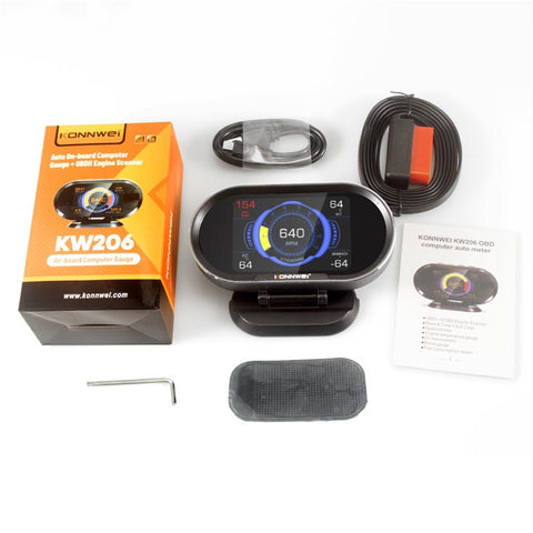 KONNWEI KW206 Auto Diagnostic Scanner Auto Onboard Computer Gauge + OBDII Engine Scanner