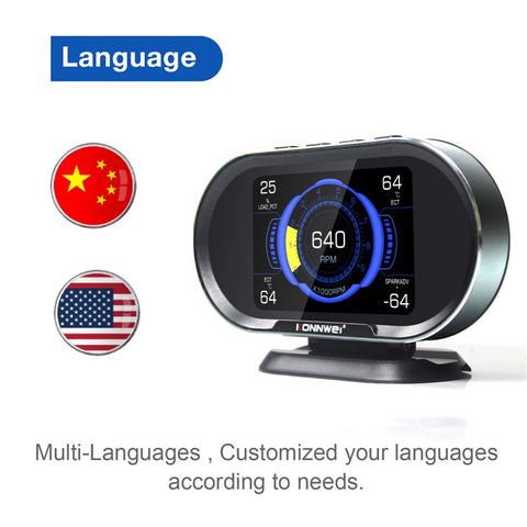 KONNWEI KW206 Auto Diagnostic Scanner Auto Onboard Computer Gauge + OBDII Engine Scanner