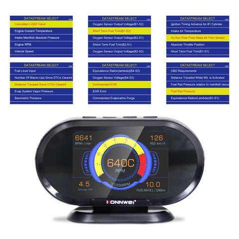 KONNWEI KW206 Auto Diagnostic Scanner Auto Onboard Computer Gauge + OBDII Engine Scanner