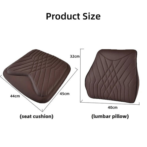 TK036 2Pcs / Set Nappa Texture PU Leather + Memory Foam Car Seat Cushion Lumbar Support Pillow