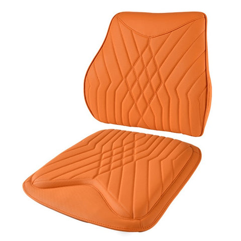 TK036 2Pcs / Set Nappa Texture PU Leather + Memory Foam Car Seat Cushion Lumbar Support Pillow