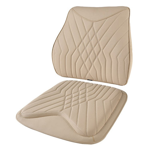 TK036 2Pcs / Set Nappa Texture PU Leather + Memory Foam Car Seat Cushion Lumbar Support Pillow