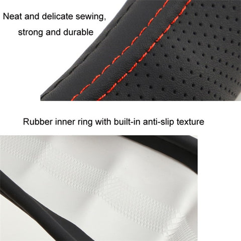 45CM Non-Slip Car Truck Leather Steering Wheel Cover Sleeve for Men and Women