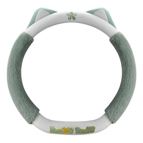 38cm Plush Steering Wheel Cover Cute Cat Non-Slip Car Steering Wheel Protector for Winter Warm