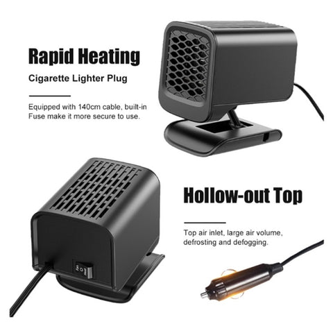 Electric Heater Fan 150W 12V Winter Heating Warmer Windshield Defroster Fog Removing